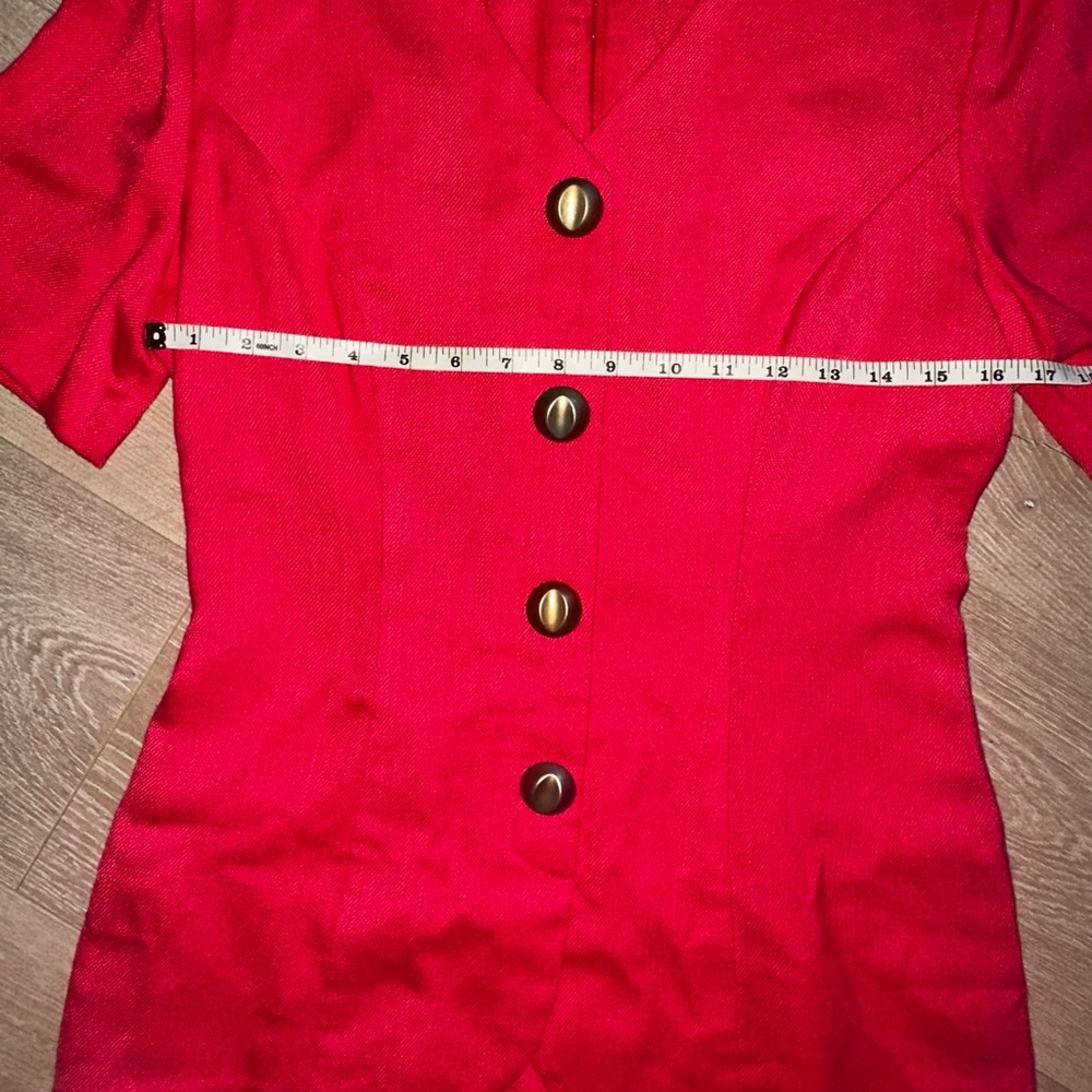 VTG 80s 90s Magenta Pink Dress Suit Button Front Petite Sz 6 NWT 💕 - Picture 3 of 14